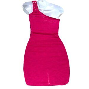 derek heart Small Pink One Shoulder Body Con Top 17j